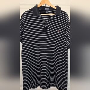 Ralph Lauren Navy and White Striped Polo Shirt 2XL